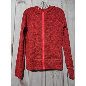 BCG Ladies Small Activewear Red Heather Zip Up Hoodie Athletic Jacket Activewear